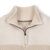Boys' Organic Long Sleeve Half Zip Sweater with Engineered Stripe, Kids - 2 of 3