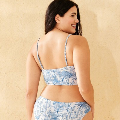 Shade & Shore Women's Toile Print Longline Bikini Top - Shade & Shore™ Multi L: Nylon Spandex Blend, Adjustable Straps, Removable Cups — фото 5