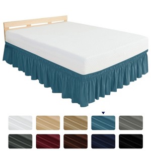 Subrtex Elastic Wrap Around Bed Skirt Dust Ruffle Smooth Soft Bed Frame Cover 15-inch Drop - 1 of 4