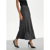 Women's Satin Maxi Skirt - High Waist A-Line Long Skirt for Elegant Office Wear Dark Grey - 2 of 4