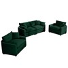 3-Piece Corduroy Upholstered Sofa Set with 2-Seater Sofa and 2 Single Sofa, Flexible Combination and Easy to Assemble - 4 of 4