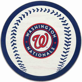 Washington Nationals SAAG Women White Distressed Logo Soft Cotton
