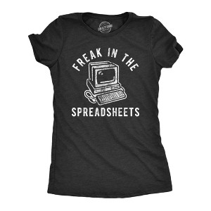Womens Freak In The Spreadsheets T Shirt Funny Nerdy Office Job Computer Joke Tee For Ladies - Crazy Dog Women's T Shirt - 1 of 4