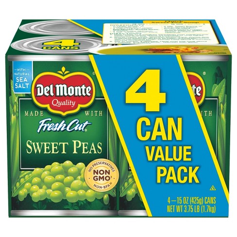 Del Monte Sweet Peas - 60oz / 4 Pk : Target