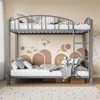 Garvee Metal Bunk Bed Twin Over Twin, Industrial Bunkbeds with Ladder and Arched Guardrail, Noise Free, No Boxing Spring Needed, Gray - 2 of 4