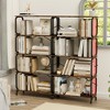 5-Tier Industrial Bookshelf, Rustic Brown Tall Bookcase with Open Wood & Metal Design - 2 of 4