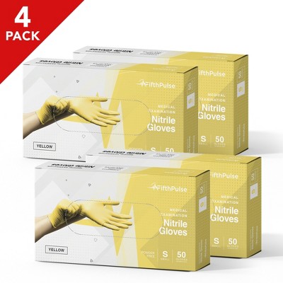 FifthPulse Bulk Yellow Nitrile Exam Gloves, Perfect for Cleaning, Cooking & Medical Uses