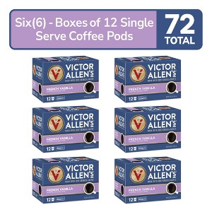 Victor Allen's Coffee French Vanilla Flavored, Medium Roast, 6 Pack - 12 Count, Single Serve Coffee Pods for Keurig K-Cup Brewers - 1 of 4