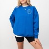 Simply Sage Market Women's Graphic Sweatshirt Embroidered Smiley Face Outline - 2 of 3