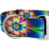 Country Brook Petz 1 1/2 Inch Premium Tie Dye Flowers Dog Collar - 4 of 4