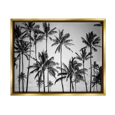 Stupell Industries Palm Trees Skyline Black and White Photography