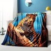 Lomsoe Vintage Tiger Print Flannel Throw BlanketLightweight Flannel Bed All-Season Cozy Plush Blanket Christmas Gift. - 3 of 4
