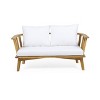 Okak Boho Patio Accent Chair/Loveseat,Set of 1/2,Outdoor Acacia Leisure Chairs Upholstered Armchair for Backyard,Patio&Garden,400lbs Max - 2 of 4