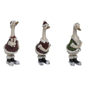 Transpac Small Resin Christmas Duck Figurine Set of 3 Christmas Home Decorations - 1 of 1