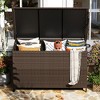 Large Deck Box, Built-In Handles Patio Storage Box for Storage with Wheels, Rattan Waterproof Outdoor Bins for Cushions, Patio Furniture, Garden Tools - 2 of 4