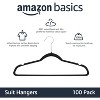 Paaaawaters Basics Slim Velvet, Non-Slip Suit Clothes Hangers, Pack of 100, Black - 2 of 4
