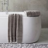 Hastings Home 2-pc Cotton Bath Towel Set - Silver and Black - 4 of 4