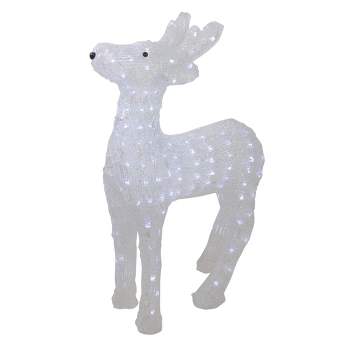 Northlight Lighted Commercial Grade Acrylic Reindeer Christmas Display Decor - 23" - Pure White LED Lights