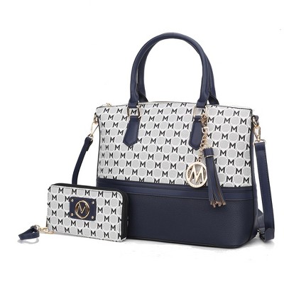 MKF Collection Saylor Circular M Emblem Print Women’s Tote Bag with Wallet by Mia K