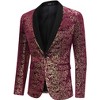 Men's Gold-Foil Printed Suit Jacket Blazer with Velvet-Like Base Fabric - 2 of 4