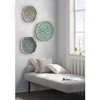 MAYEERTY Wall Decor Set TeXtured Feather 3 piece Metal Disc - 3 of 4