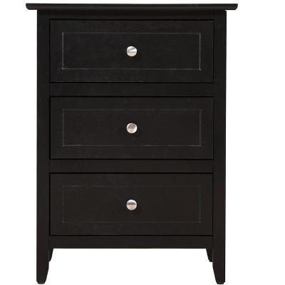 Passion Furniture Louis Philippe 3 Drawer White Nightstand 29 in. H x 16 in. W x 21 in. D