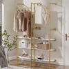 Artloge Heavy Duty Industrial Pipe Clothing Rack Garment Stand Hanging Rod Shelf Wardrobe Closet Organizer with 3 Tier White shelves - 2 of 4