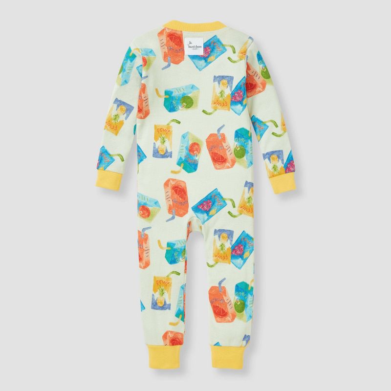 Burt's Bees Baby® Baby Boys' Juice Box Cotton Snug Fit Footed Pajama - Yellow/Green, 2 of 4