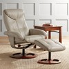 BenchMaster Newport Taupe Faux Leather Recliner Chair Modern Armchair Ottoman Footrest Ergonomic Manual Reclining Swivel for Bedroom Living Room Home - 2 of 4