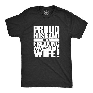 Mens Proud Husband of a Freaking Awesome Wife Funny Married T shirt - Crazy Dog Men's T Shirt - 1 of 4