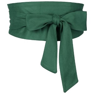 INSPIRE CHIC Women's Solid Bowknot Self Tie Wrap Wide Sash Waistband Belt 1 Pc - 1 of 4