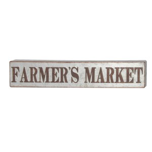 Farmhouse Metal Wall Decor Gray - Olivia & May: Iron "Farmer's Market" Sign, Vintage Style, Indoor Display - 1 of 4