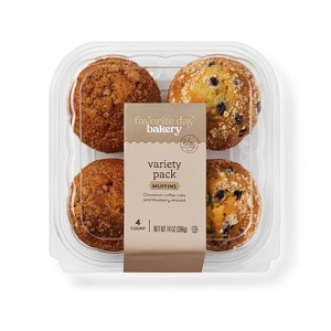 Blueberry Streusel & Cinnamon Coffee Cake Muffins Variety Pack - 14oz/4ct - Favorite Day™ - 1 of 3