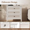 Heynemo Dresser for Bedroom, Boho Tall Dresser with 3 Rattan Decorated Drawers, Modern Wood Chest of Drawers for Closet, Entryway - 4 of 4