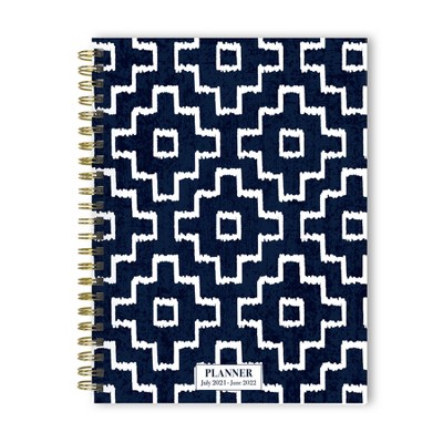 2021-22 Academic Planner 6" x 8" Embroidered Blue Daily/Weekly/Monthly - The Time Factory