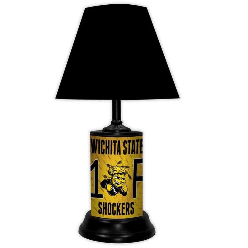 NCAA 18-inch Desk/Table Lamp with Shade, #1 Fan with Team Logo, Wichita State Shockers, 1 of 4