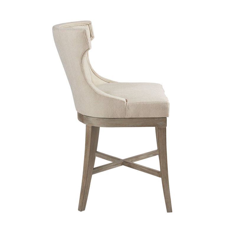 Troy Counter Height Barstool with Swivel Seat Cream, 5 of 10