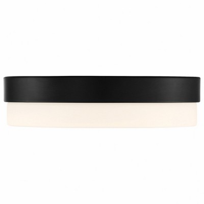 Roma Matte Black and Opal Glass LED Flush Mount Light