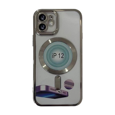Reiko Magnetic Wireless Charging TPU Bumper Case for iPhone 14 Plus in Silver