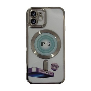 Reiko Magnetic Wireless Charging TPU Bumper Case for iPhone 14 Plus in Silver - 1 of 2