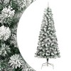 vidaXL Artificial Hinged Christmas Tree - 82.7" Tall - Snow-Flocked Design - Sturdy Iron Stand - Cost-Effective - Easy Assembly - 2 of 4