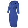 3/4 Sleeve Dresses for Women Pocket Knee Length Sweatshirt Pullover Hoodie Dress - 2 of 2