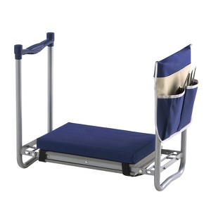 VEVOR Garden Kneeler and Seat, 11 in Wide Thick Kneeling Pad, Heavy Duty Garden Kneeling Stool, Folding Garden Seat with 1 Tool Bag, Silver&Blue - 1 of 4