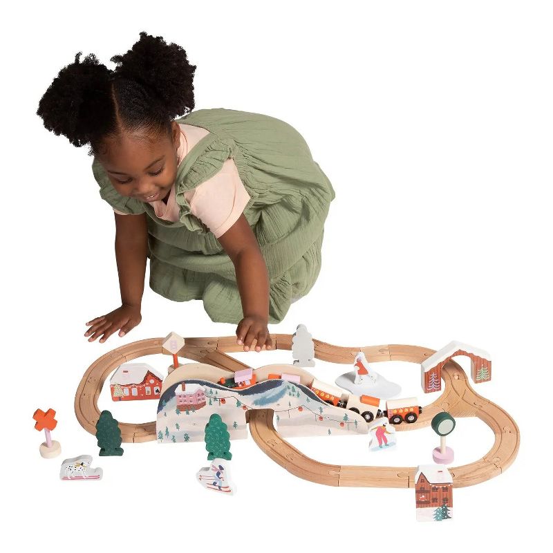 Manhattan Toy Alpine Express 49-Piece Wooden Toy Train Set with Scenic Accessories for Toddlers 3 Years and Up, 3 of 7