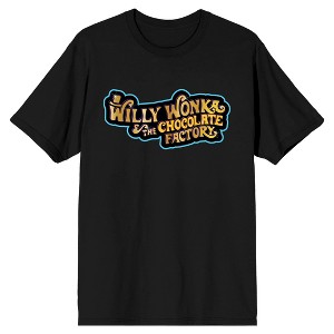 Willy Wonka & The Chocolate Factory Logo Men's Black T-Shirt - 1 of 1