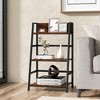 Costway 2PC 3-Tier Ladder Bookshelf Industrial Storage Rack Bookcase Plant Display Shelf - 2 of 4
