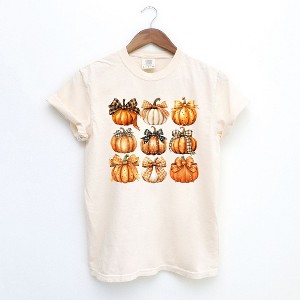 Simply Sage Market Women's Coquette Fall Pumpkin Chart Short Sleeve Garment Dyed Tee - 1 of 4
