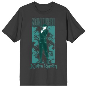 Jujutsu Kaisen Megumi Fushigoro Adult Charcoal Crew Neck Short Sleeve T-shirt - 1 of 4