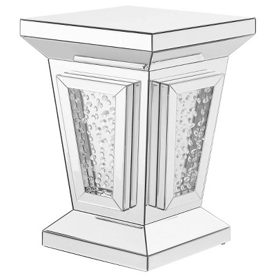 15" Clear Mirrored Crystal Diamond End Table
