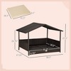 SKYONE Elevated Rattan Dog Cabana with Weatherproof Cushion, Indoor/Outdoor Pet House for - 2 of 4